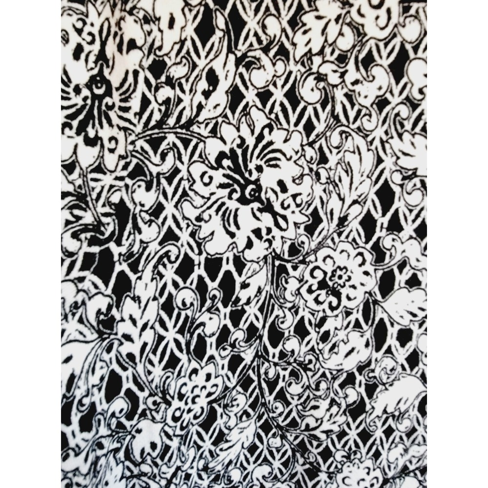 Jones New York JNY 1X Top Paisley Floral Black White Tunic 3/4 Sleeve NWT - Picture 8 of 10
